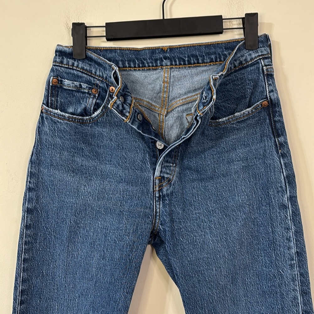 Levi’s 501 Original Fit Jeans Dark Wash Denim Jeans Size 27 - Picture 6 of 12